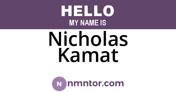 Nicholas Kamat