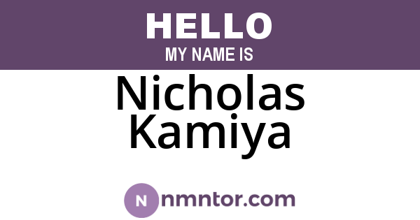 Nicholas Kamiya