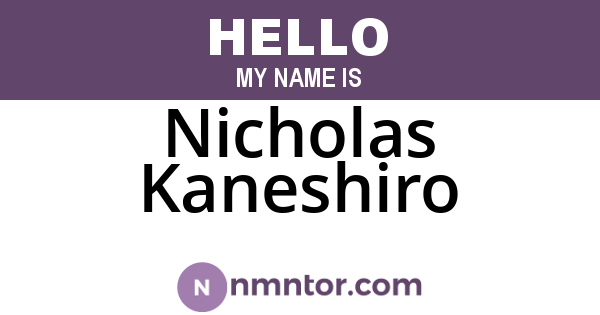 Nicholas Kaneshiro
