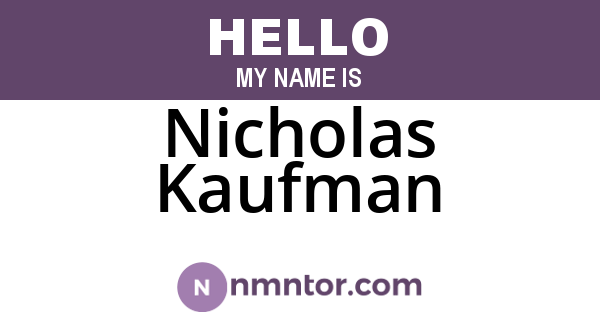 Nicholas Kaufman