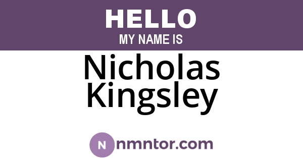 Nicholas Kingsley