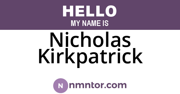 Nicholas Kirkpatrick