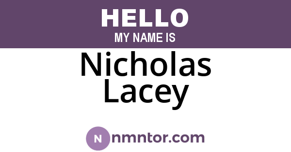 Nicholas Lacey