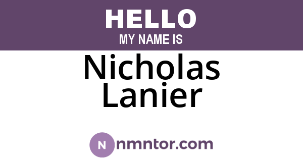 Nicholas Lanier