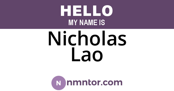 Nicholas Lao