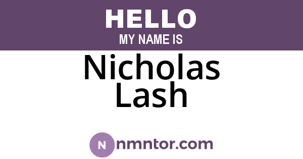 Nicholas Lash