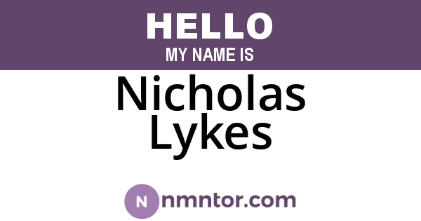 Nicholas Lykes