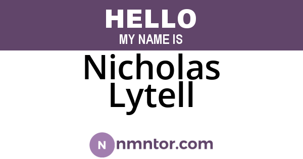Nicholas Lytell
