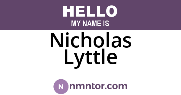 Nicholas Lyttle