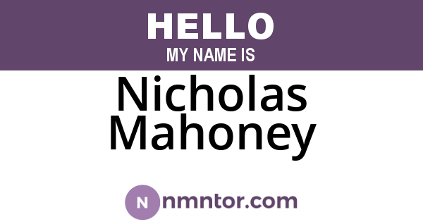 Nicholas Mahoney