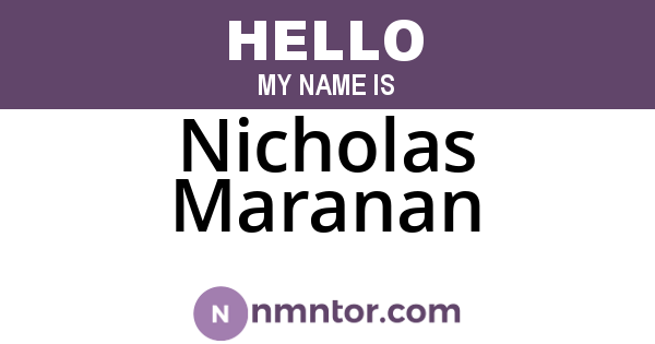 Nicholas Maranan