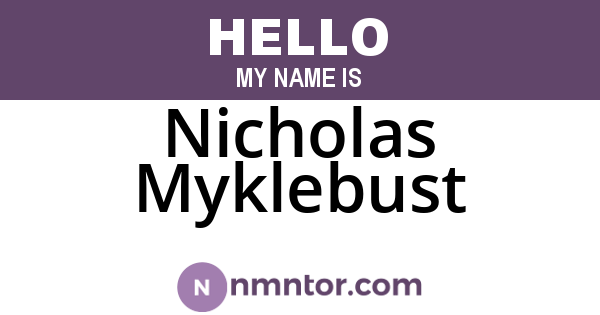 Nicholas Myklebust