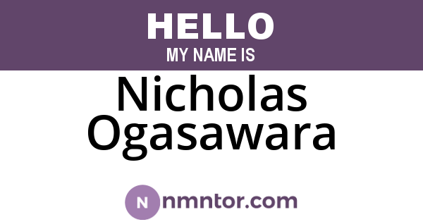 Nicholas Ogasawara