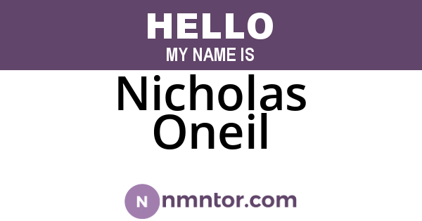 Nicholas Oneil