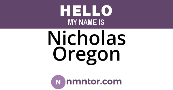 Nicholas Oregon