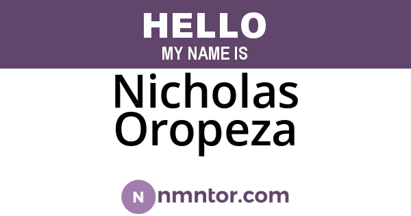 Nicholas Oropeza