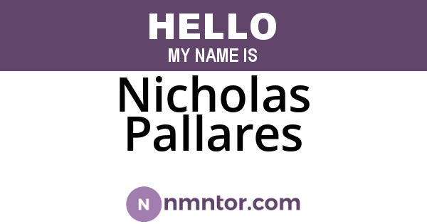 Nicholas Pallares