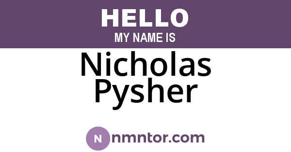 Nicholas Pysher