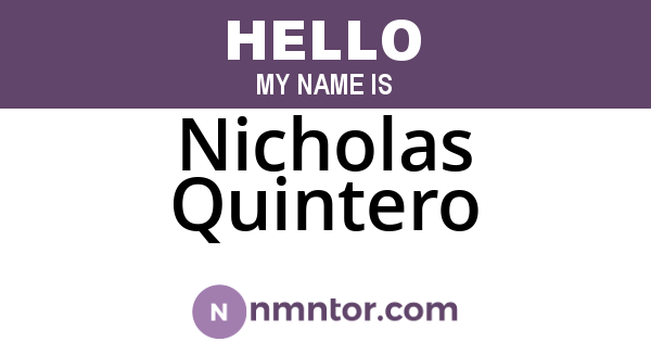 Nicholas Quintero