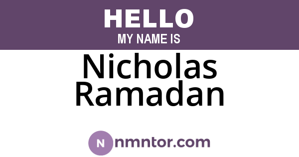 Nicholas Ramadan