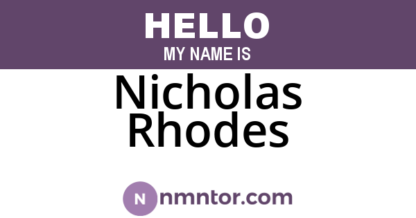 Nicholas Rhodes
