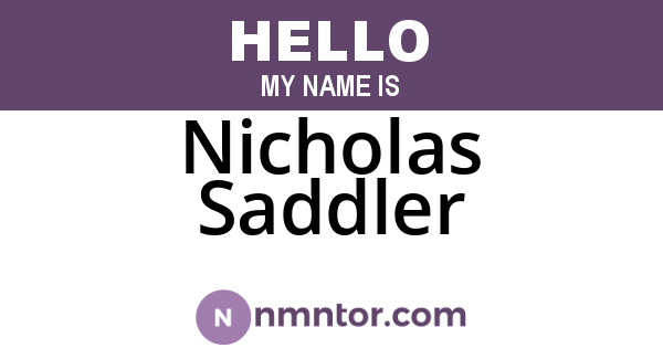 Nicholas Saddler