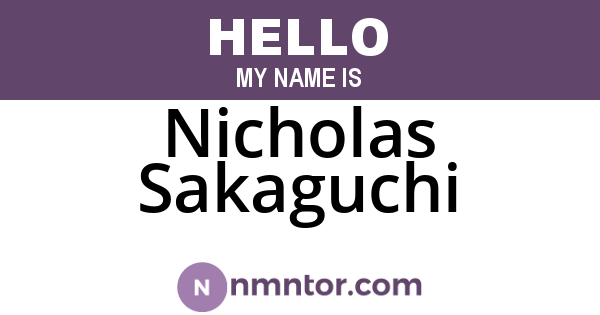 Nicholas Sakaguchi