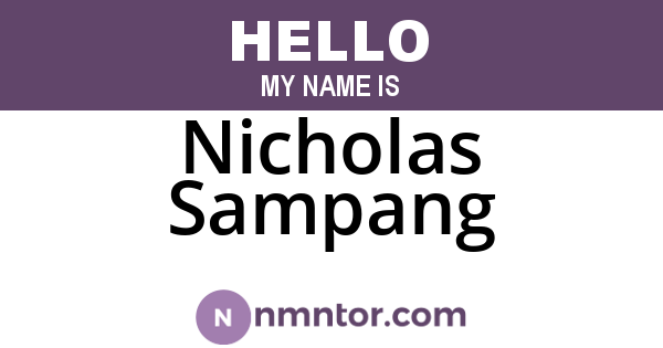Nicholas Sampang