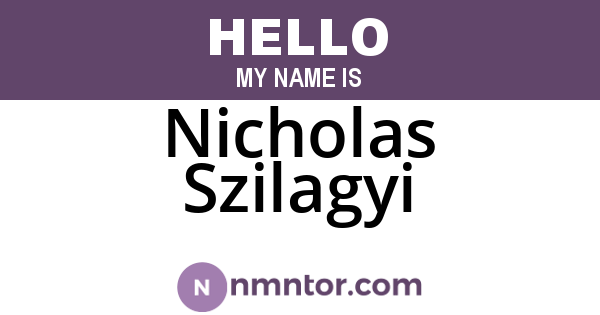Nicholas Szilagyi