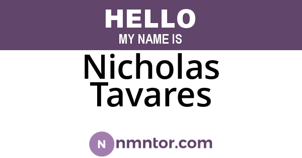 Nicholas Tavares