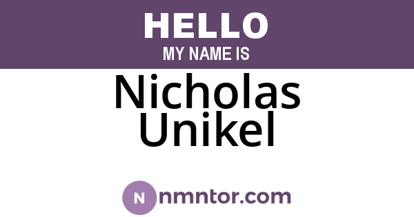 Nicholas Unikel