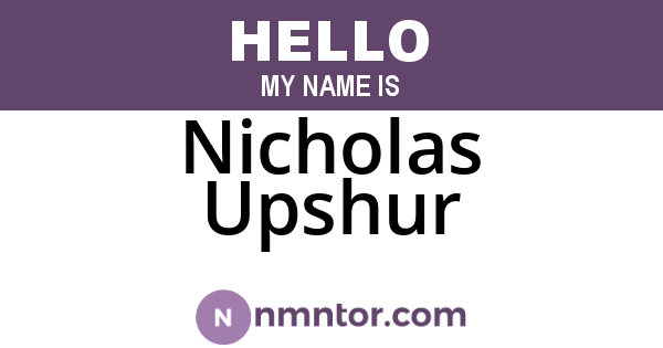 Nicholas Upshur