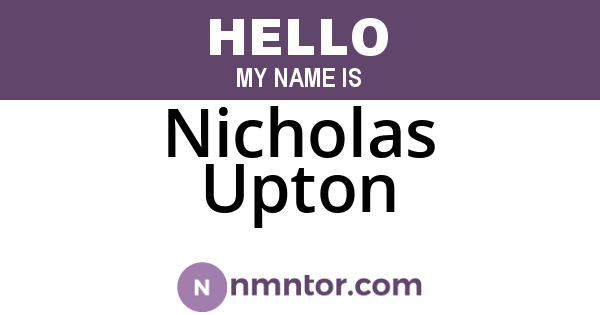 Nicholas Upton