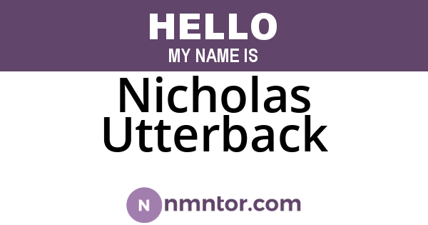 Nicholas Utterback