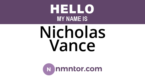 Nicholas Vance
