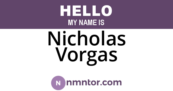 Nicholas Vorgas