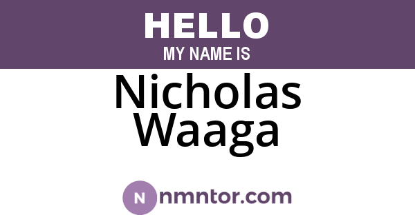 Nicholas Waaga