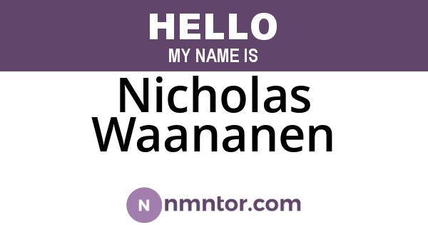 Nicholas Waananen