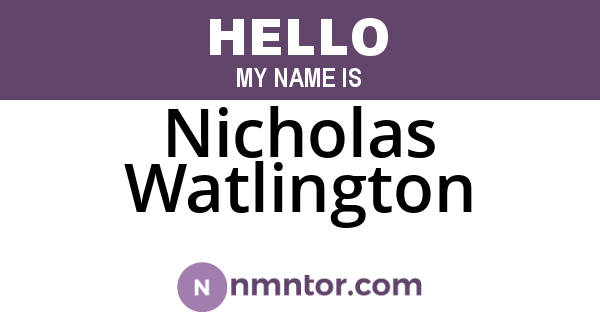 Nicholas Watlington