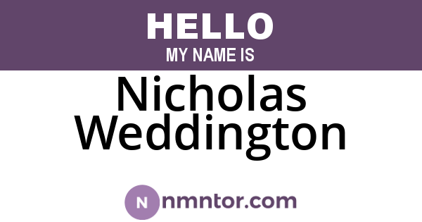 Nicholas Weddington