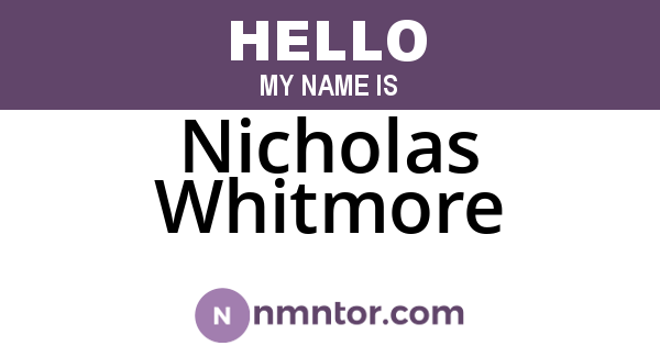 Nicholas Whitmore