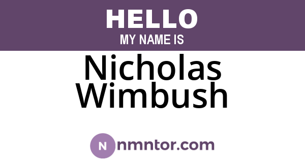 Nicholas Wimbush