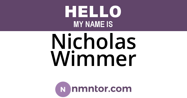 Nicholas Wimmer