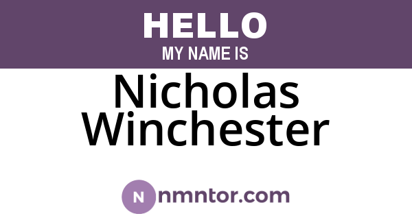 Nicholas Winchester