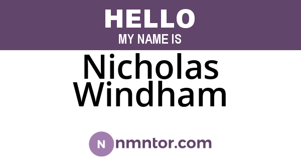 Nicholas Windham