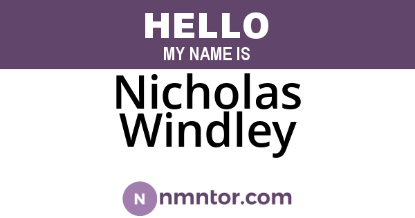 Nicholas Windley