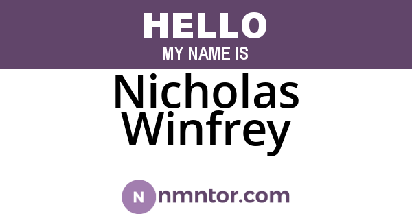 Nicholas Winfrey