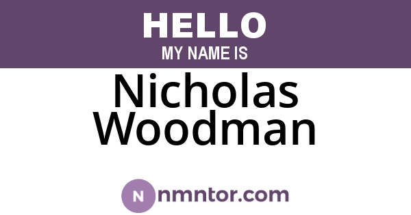 Nicholas Woodman