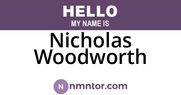 Nicholas Woodworth