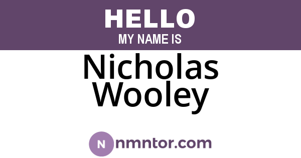 Nicholas Wooley